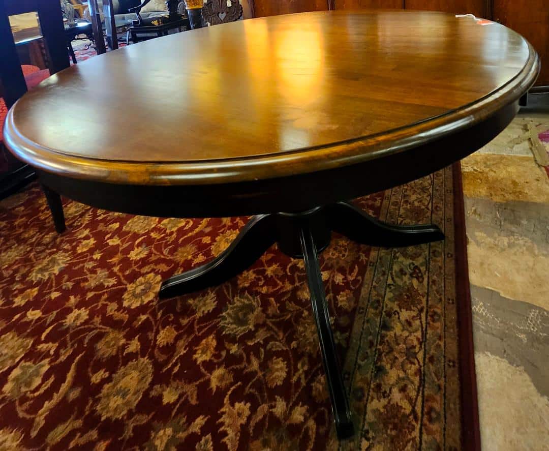 Black Round Wood Table