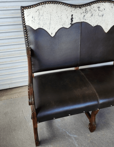 Cowhide and Leather Bench side front