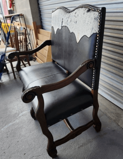 Cowhide and Leather Bench full side