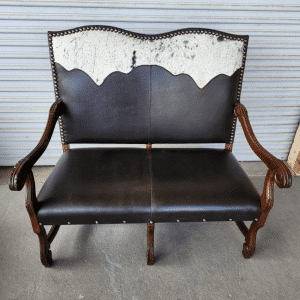 Cowhide and Leather Bench