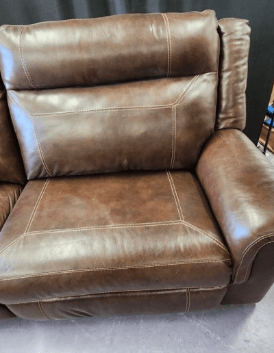 dark brown power reclining loveseat left seat