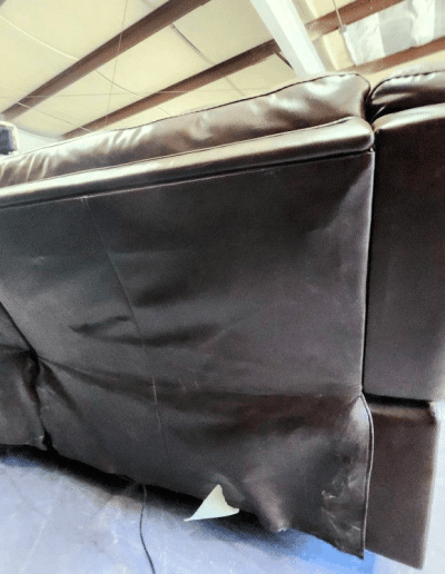 dark brown power reclining loveseat back right
