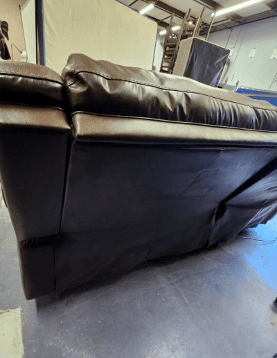dark brown power reclining loveseat back left