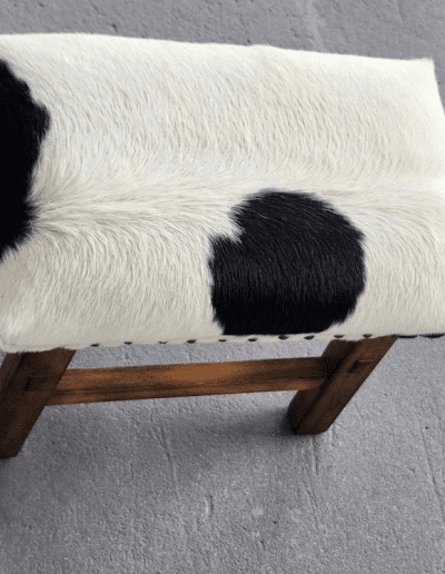 Cowhide Footstool top