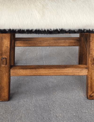 Cowhide Footstool side