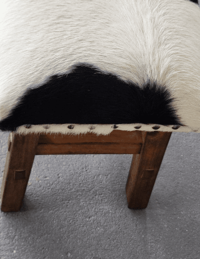 Cowhide Footstool side