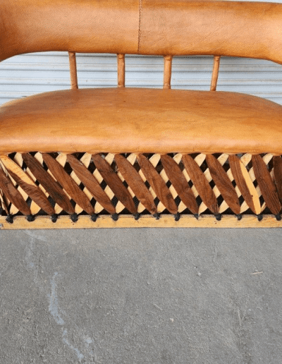 Mexican Equipale Leather Loveseat