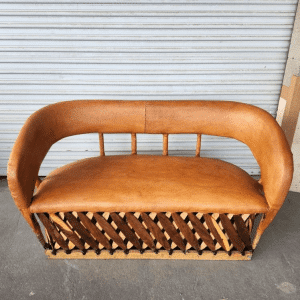 Mexican Equipale Leather Loveseat