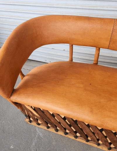Mexican Equipale Leather Loveseat top