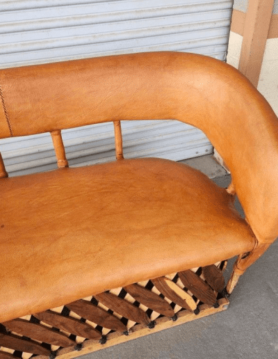 Mexican Equipale Leather Loveseat top