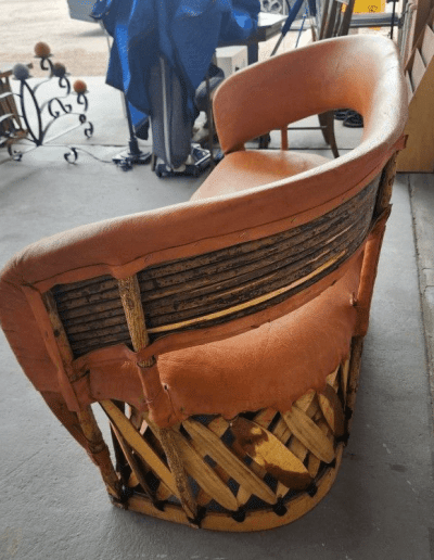 Mexican Equipale Leather Loveseat side