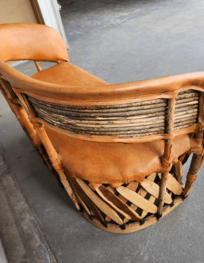 Mexican Equipale Leather Loveseat side