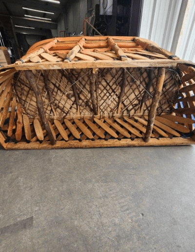 Mexican Equipale Leather Loveseat underside