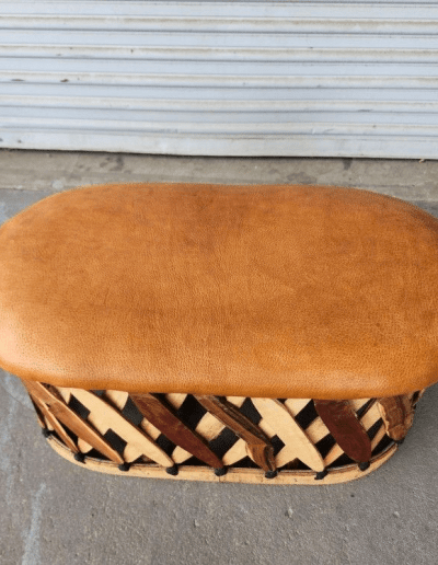 Mexican Equipale Leather Ottoman