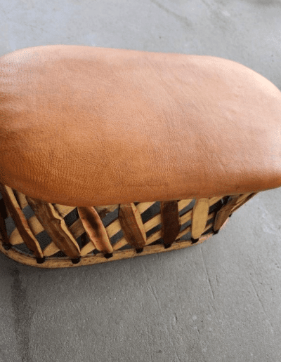 Mexican Equipale Leather Ottoman back view