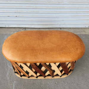 Mexican Equipale Leather Ottoman