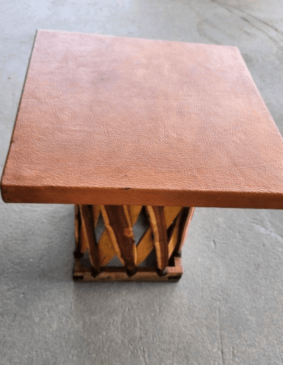 Mexican Equipale Leather Side Table side