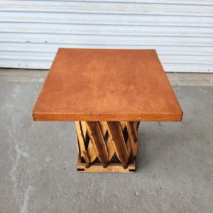 Mexican Equipale Leather Side Table