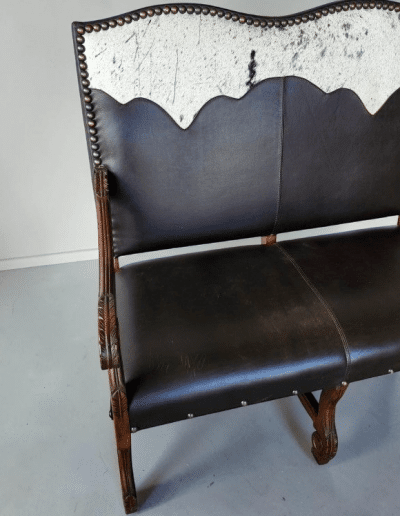 Cowhide & Leather Bench