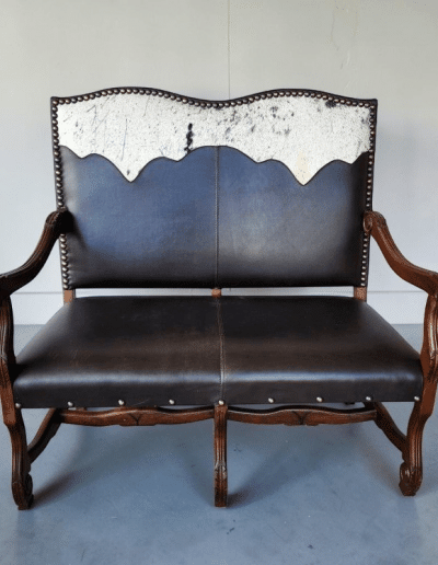 Cowhide & Leather Bench