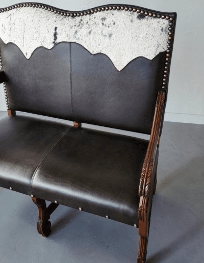 Cowhide & Leather Bench