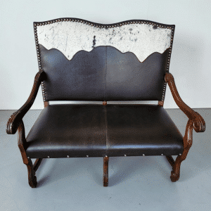 Cowhide & Leather Bench