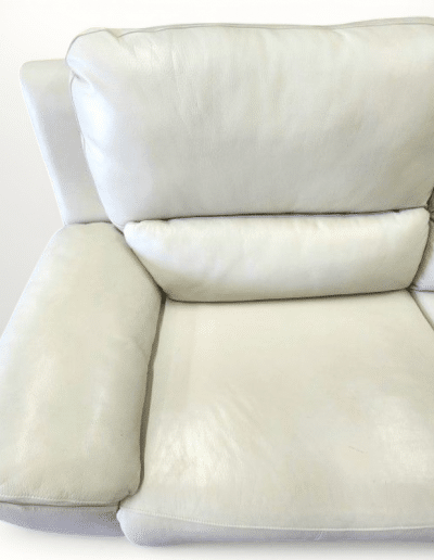 Modern Off-White Manual Reclining Loveseat