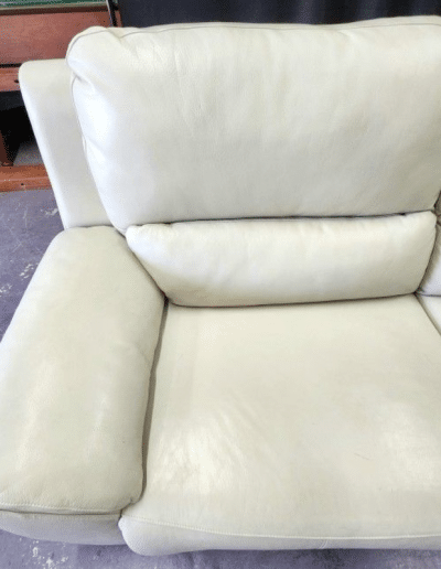 Modern Off-White Manual Reclining Loveseat
