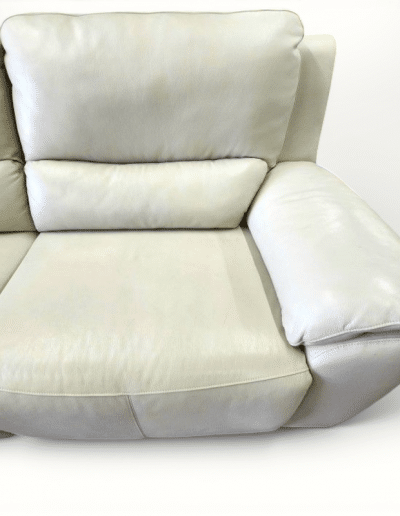 Modern Off-White Manual Reclining Loveseat