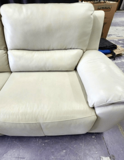 Modern Off-White Manual Reclining Loveseat