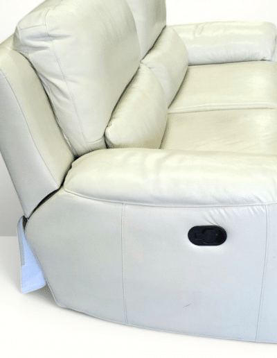 Modern Off-White Manual Reclining Loveseat