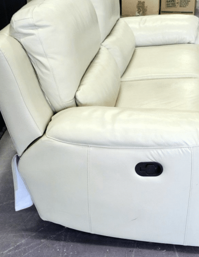 Modern Off-White Manual Reclining Loveseat