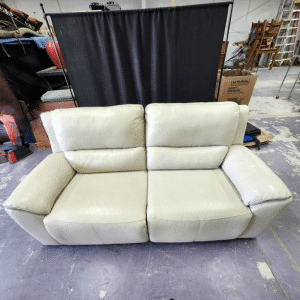 Modern Off-White Manual Reclining Loveseat
