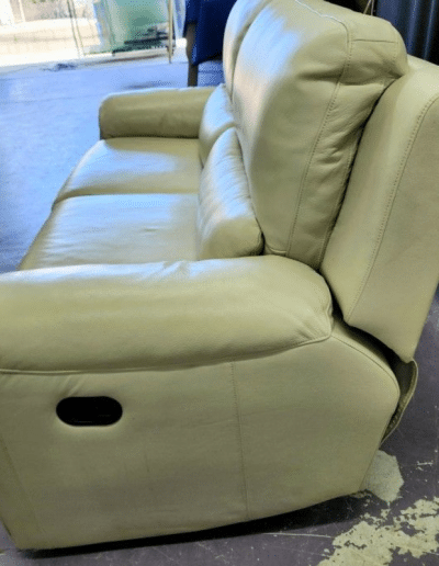 Modern Off-White Manual Reclining Loveseat