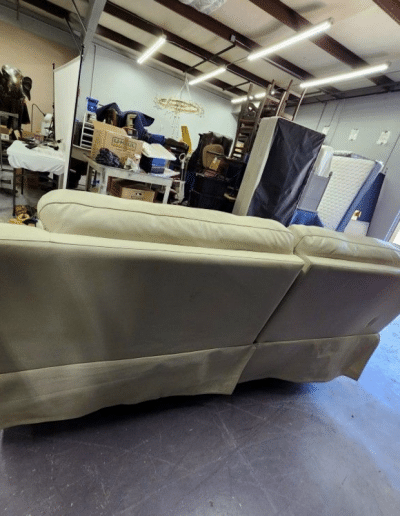 Modern Off-White Manual Reclining Loveseat