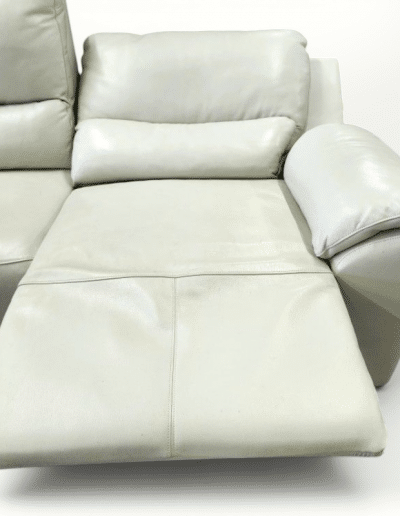 Modern Off-White Manual Reclining Loveseat