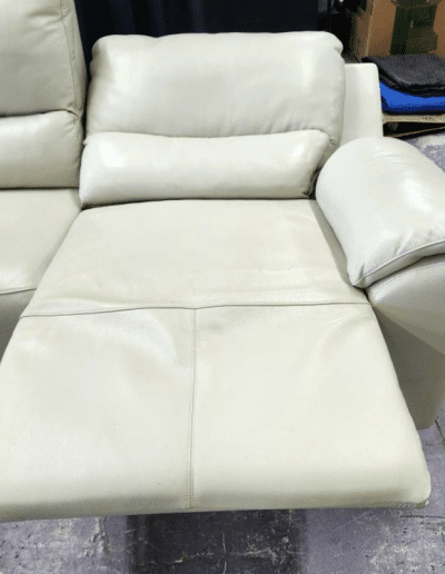Modern Off-White Manual Reclining Loveseat