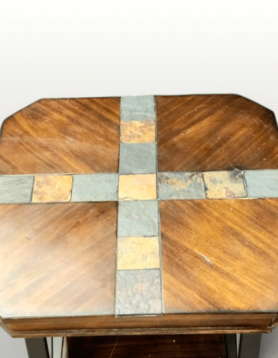 Rustic Slate & Wood End Table