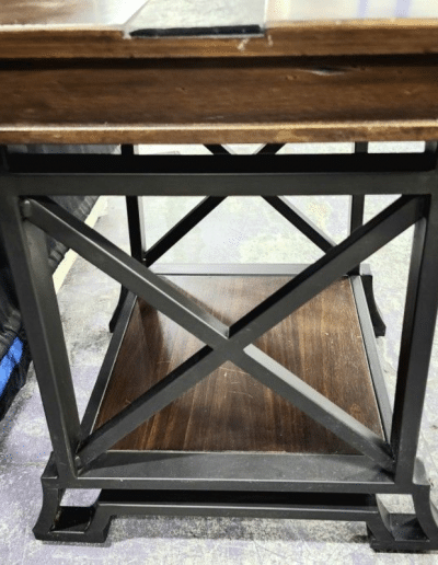 Rustic Slate & Wood End Table