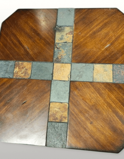 Rustic Slate & Wood End Table
