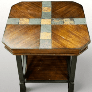 Rustic Slate & Wood End Table