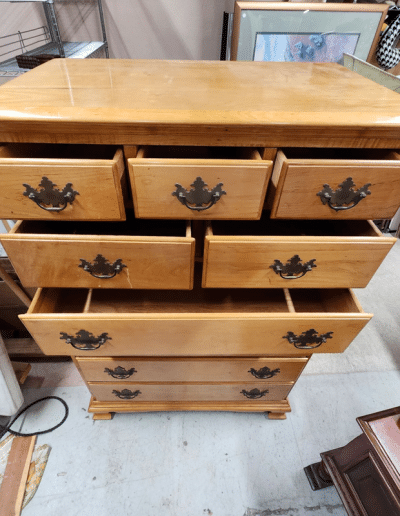 Vintage Solid Maple Chest-on-Chest Tallboy Dresser