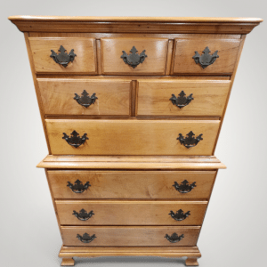 Vintage Solid Maple Chest-on-Chest Tallboy Dresser