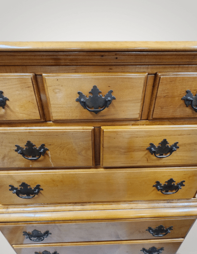 Vintage Solid Maple Chest-on-Chest Tallboy Dresser
