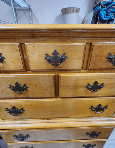 Vintage Solid Maple Chest-on-Chest Tallboy Dresser