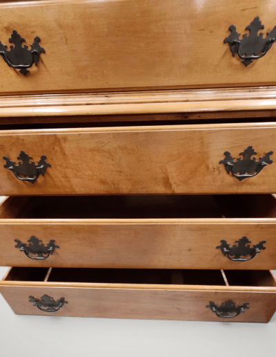 Vintage Solid Maple Chest-on-Chest Tallboy Dresser