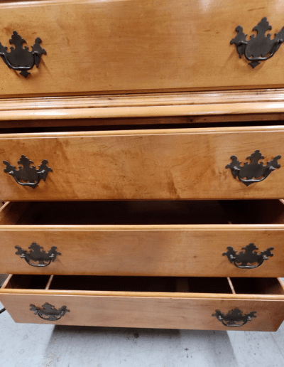 Vintage Solid Maple Chest-on-Chest Tallboy Dresser