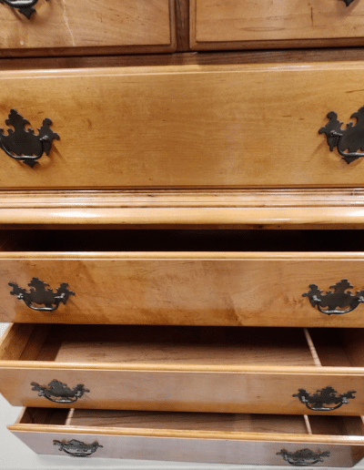 Vintage Solid Maple Chest-on-Chest Tallboy Dresser