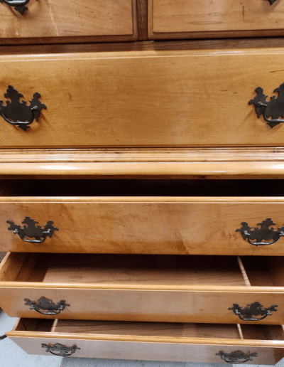 Vintage Solid Maple Chest-on-Chest Tallboy Dresser