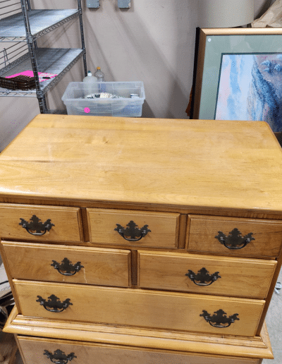 Vintage Solid Maple Chest-on-Chest Tallboy Dresser
